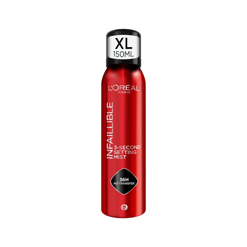 L'Oréal Paris Setting Spray XL, Infallible 3-Second Setting Mist for Face, Up To 36 Hour Makeup Wear, Fixing Spray, Waterproof and Sweatproof, Transfer-proof and Non-sticky 150ml