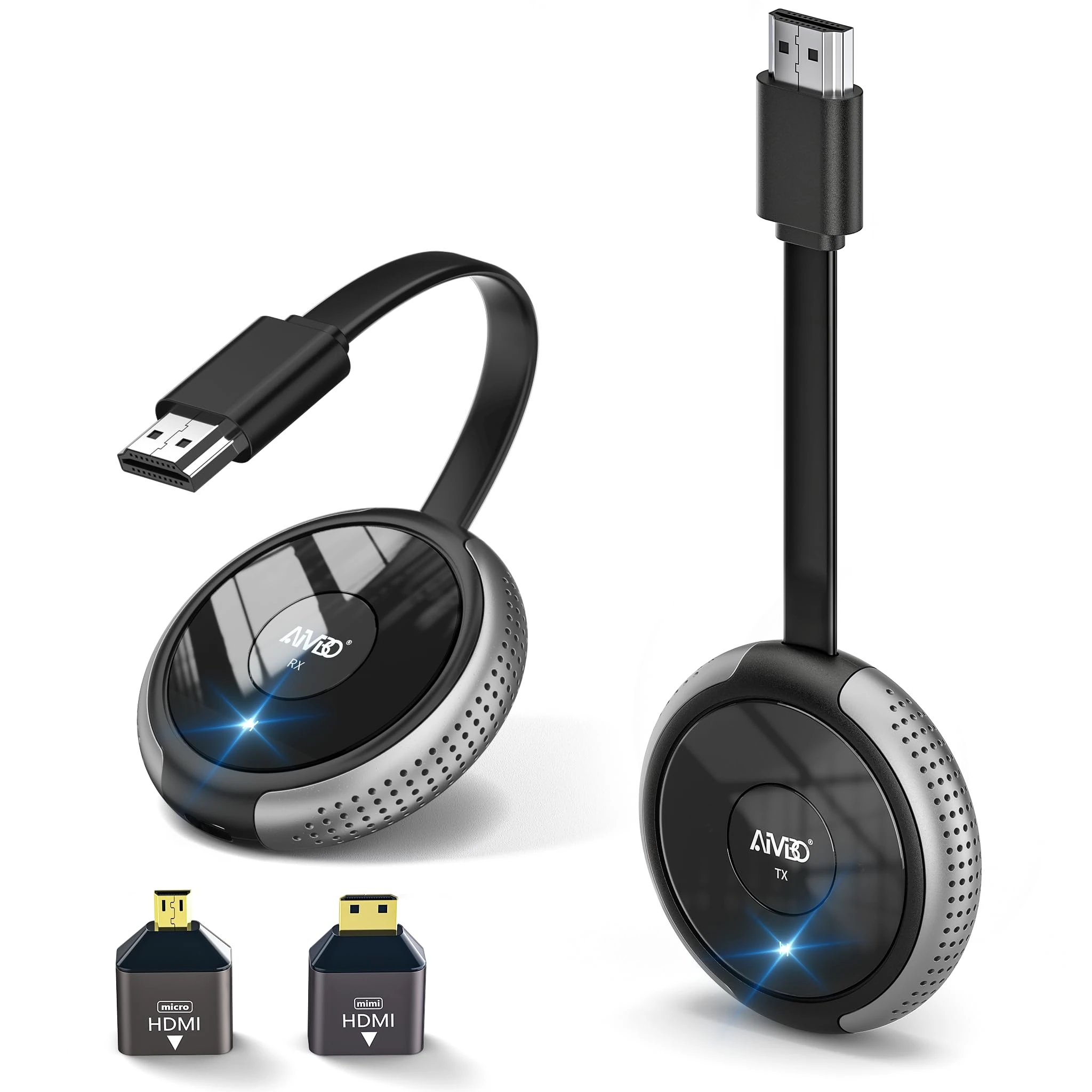 AIMIBO Wireless HDMI Transmitter and Receiver 4K, Up to 8 TXs to 1 RX, 2.4G/5G Dual BandTrasmission, Plug＆Play, HDMI Extender for Streaming Video for Laptop, Box, Phone to TV, Projector, Monitor -50M