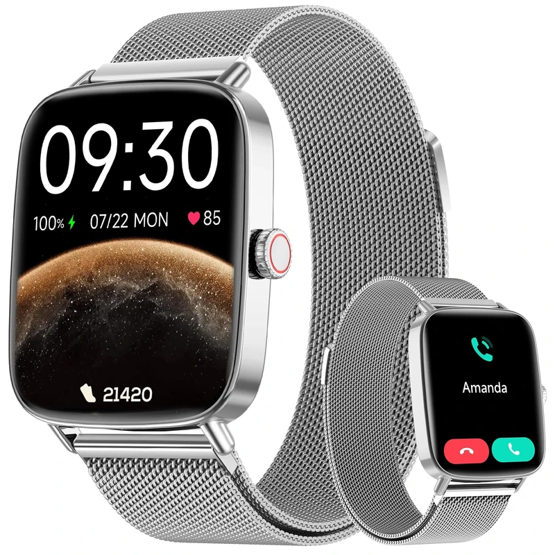 Smart Watch for Men Women(Answer/Make Calls), 1.85" HD Screen Fitness Watch with SpO2 Heart Rate Sleep Monitor, Smart Watches 100+ Sport IP68 Waterproof, Step Counter Ladies Smartwatch for iOS Android