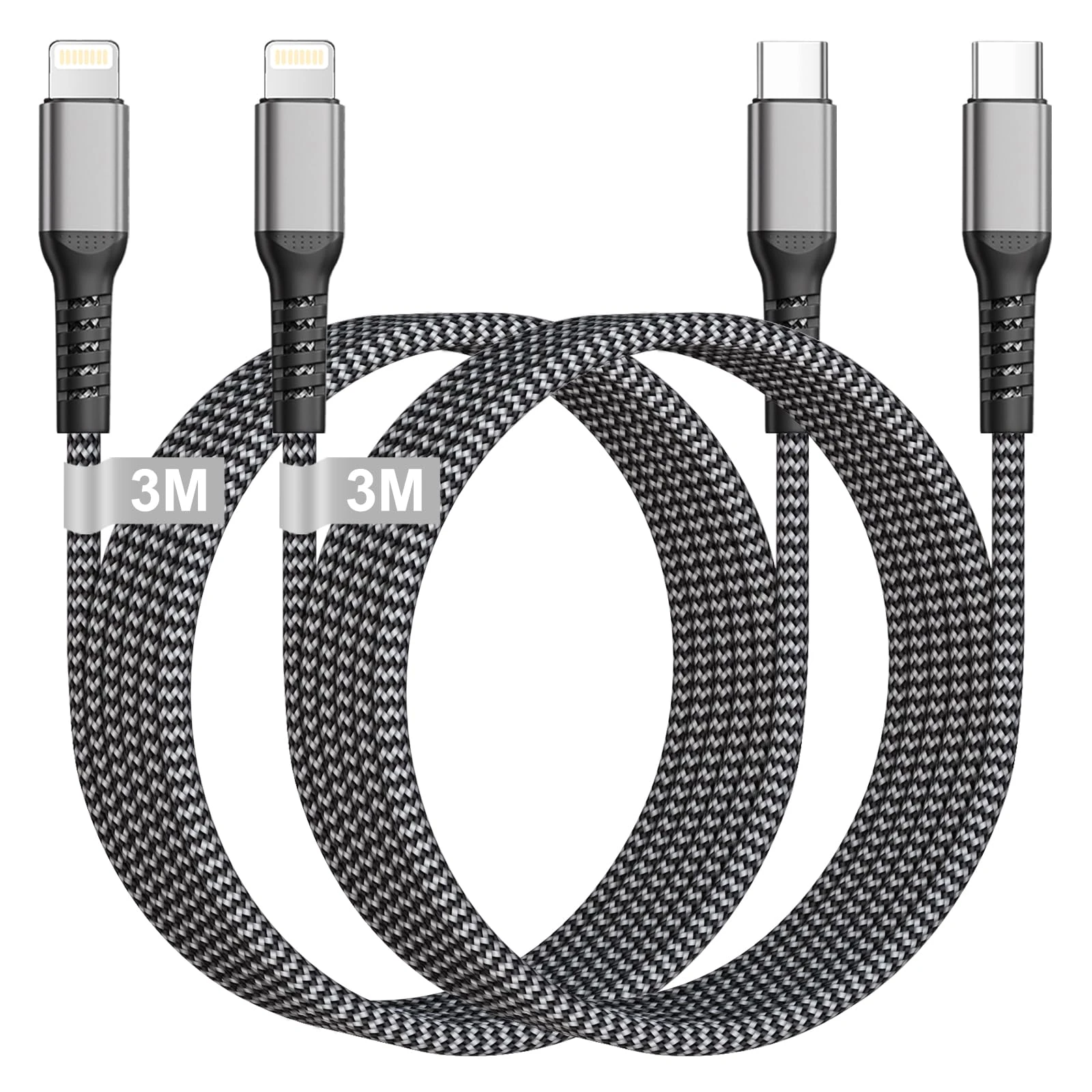 USB C to Lightning Cable 3M 2Pack [Apple MFi Certified], Long iPhone Charger Cable USB C Braided iphone Cable Fast Charging i phone Charger Lead Wire for iPhone 14/13/12/11/XS/XR/X/8/7/SE,iPad,AirPods