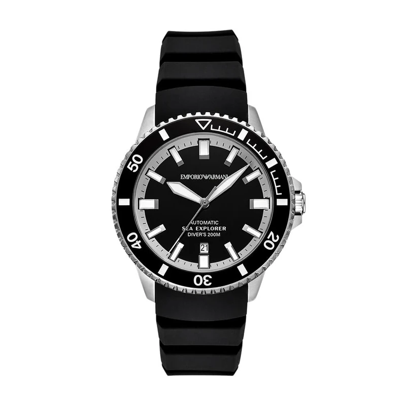 Emporio Armani Men's Analog Automatic Watch with Silicone Strap AR60086