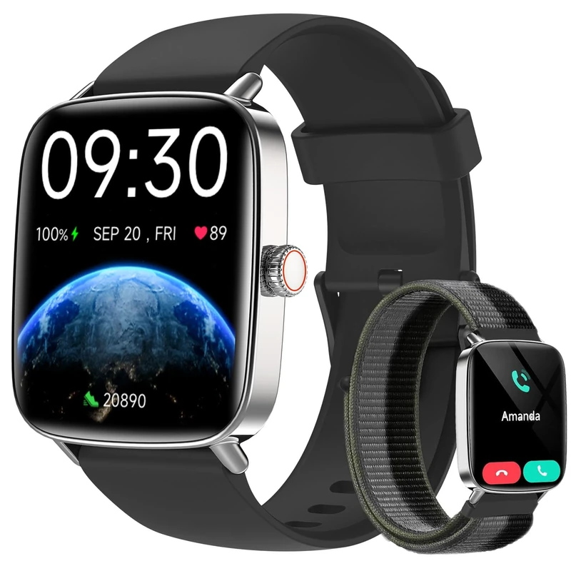 Fitpolo 1.85" HD Smartwatch - Bluetooth Calls, SpO2 & Heart Rate, IP68