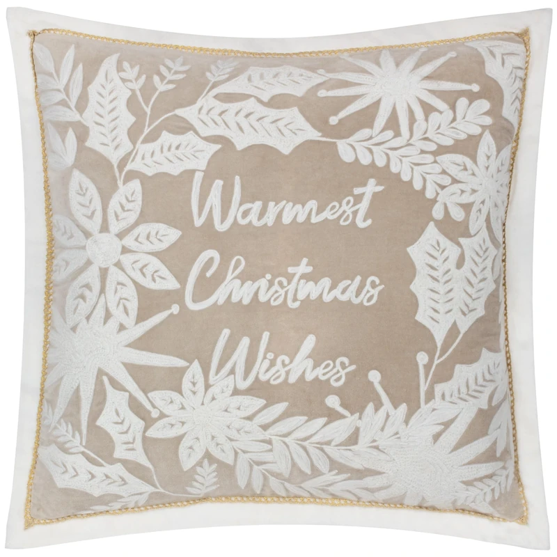 Paoletti Winter Warmest Wishes Polyester Filled Cushion (Natural - 50x50cm)