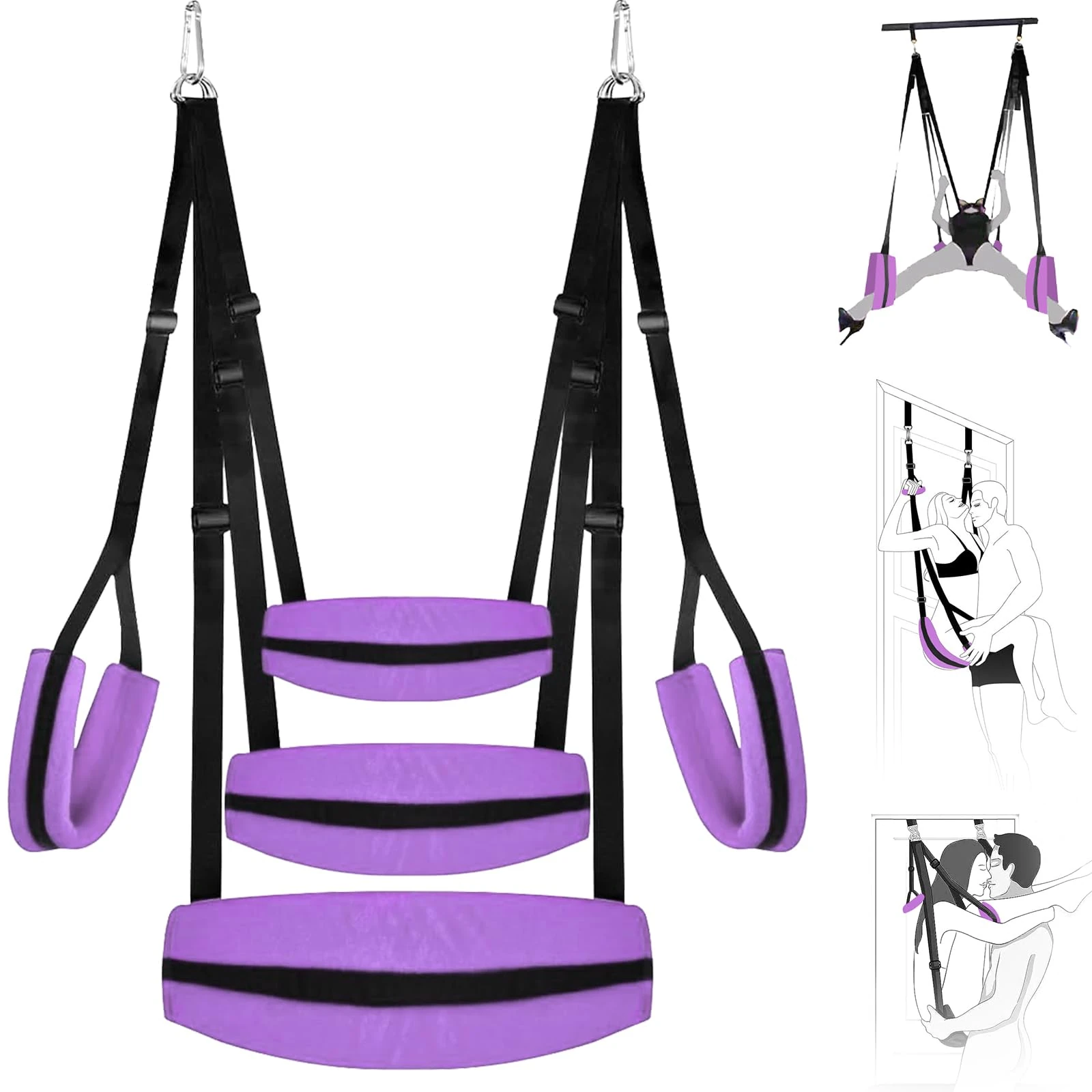 CPLYGO Sex Swing BDSM Bondage Sex Toys for Couples - Ceiling & Door Sex Swings with Widened Neck Lumbar Hip Pads, Adult Toys BDSM Kit Adjustable Sex Straps, Holds up to 300 lbs