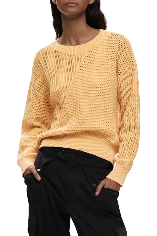 Desigual Finlandia Textured Knit Summer Sweater 26SWJF41 Yellow