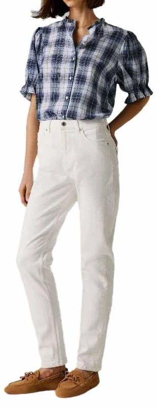 Pepe Jeans Women's Tapered Jeans HW Violet, White (Denim-1CA), 28W x 28L