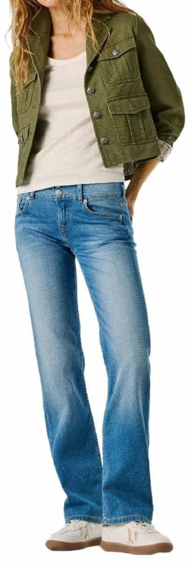 Pepe Jeans Women's Straight Jeans LW Venus, Blue (Denim-3AB), 33W x 34L