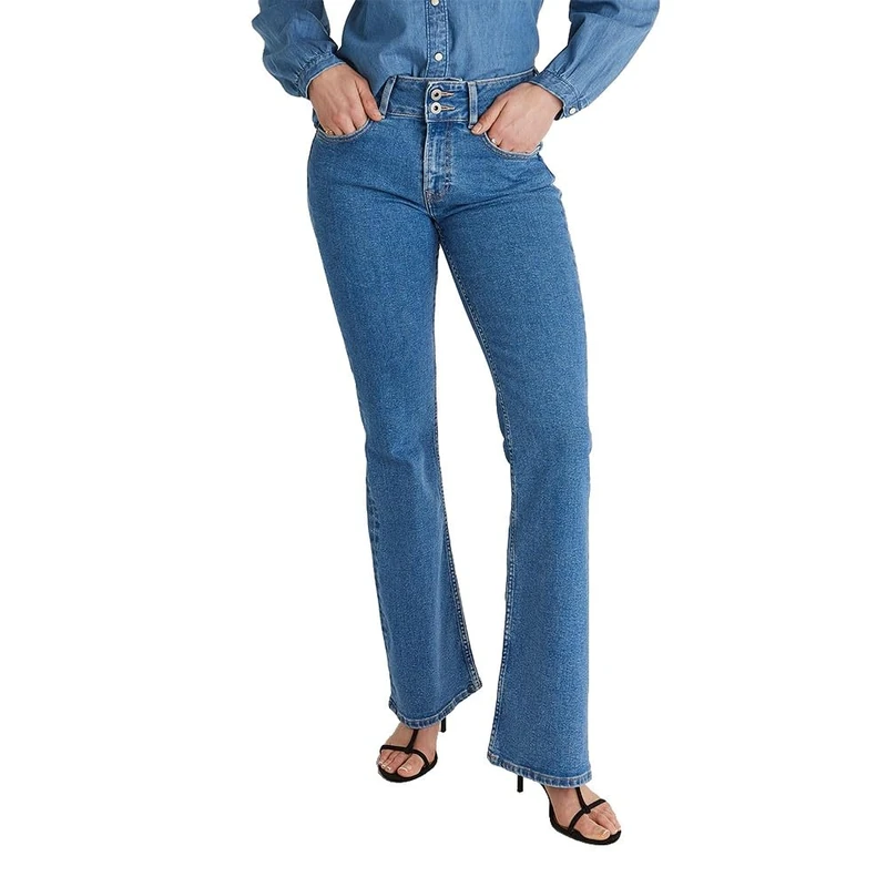 Pepe Jeans Women's Flare Jeans MW Venus, Blue (Denim-3SA), 24W x 32L