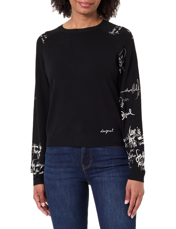 Desigual Women's Sweater Collection, Black, XL - Image 1