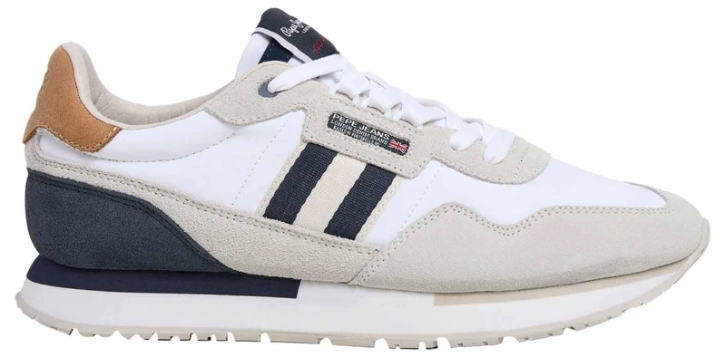 Pepe Jeans Men's Aiden Tape M Sneak, White (White), 45 - Image 1
