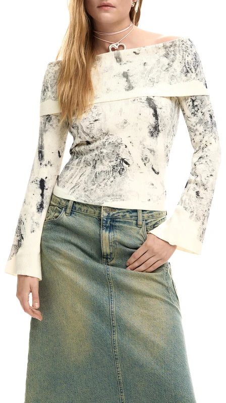 Desigual Women's Sweater Collection, Grey, M
