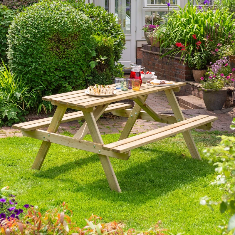 Rowlinson Traditional Picnic Table 1.5m