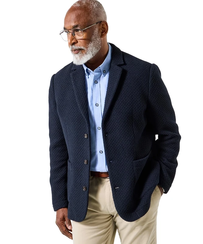 Joe Browns Men's Unlined Waffle Textured Blazer, Navy, 44