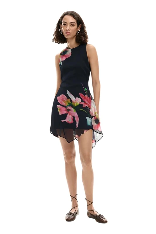 Desigual Women's Collection Sleeveless Dress, Black, XS