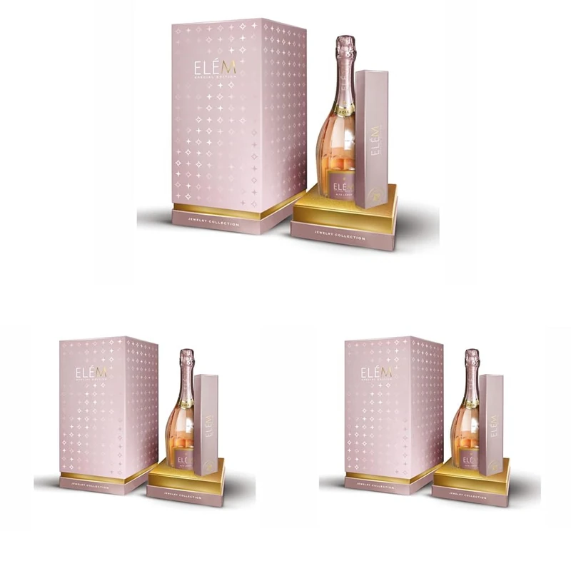 ELÈM Altalanga DOCG Rosè Pas Dosè Sparkling White Wine Jewelry Collection with Tennis Bracelet - Luxury Sparkling Wine - Gifts for Women - Mum - 1 x 750 ml (Pack of 3)