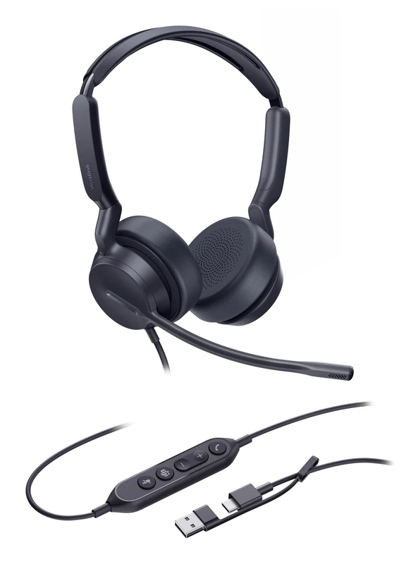 Yealink UH42 Dual USB Wired Headset with USB-C/A Adapter, Teams variant - Image 1