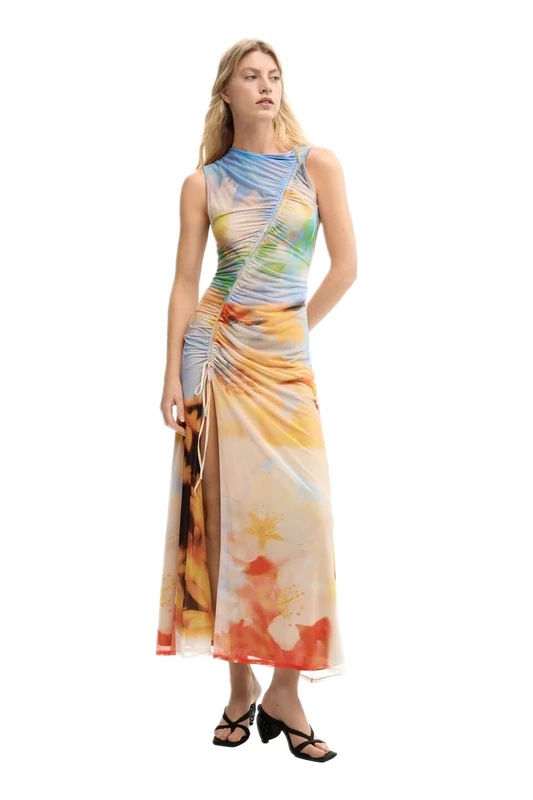 Desigual Women's Collection Sleeveless Dress, Grey Tones, M