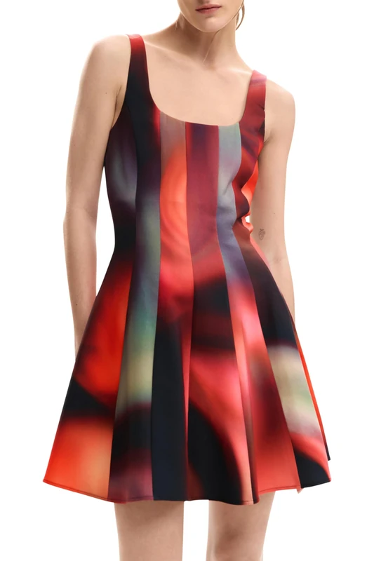 Desigual Women's Cortesmancha Dress, Black/White, L - Image 1