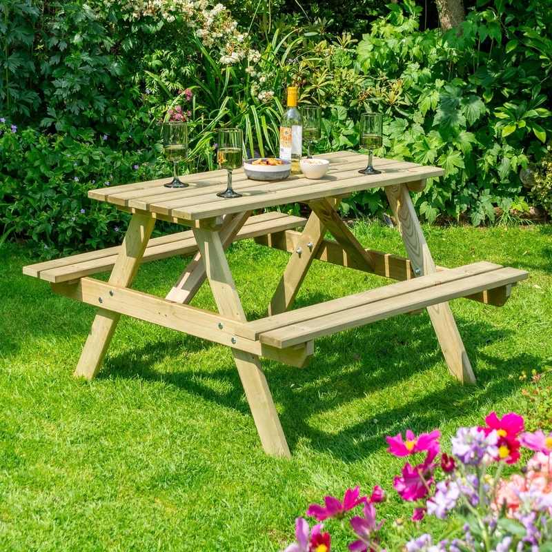 Rowlinson Traditional Picnic Table 1.2m