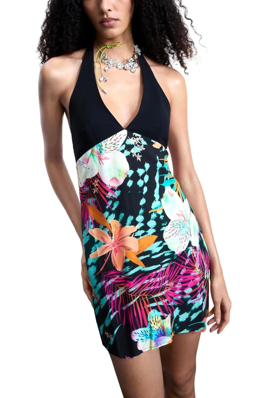 Desigual Women's Swim Daikiri Fresh Dress, Black/White, S