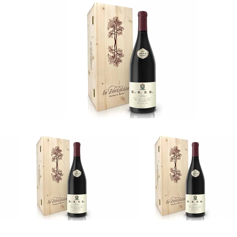 Lo Zoccolaio Piemonte D.O.C. Pinot Nero "Re Noir" Red Dry Wine with Wood Case - Luxury Red Wine - Gifts for Women - Mum - 1 x 750 ml (Pack of 3)