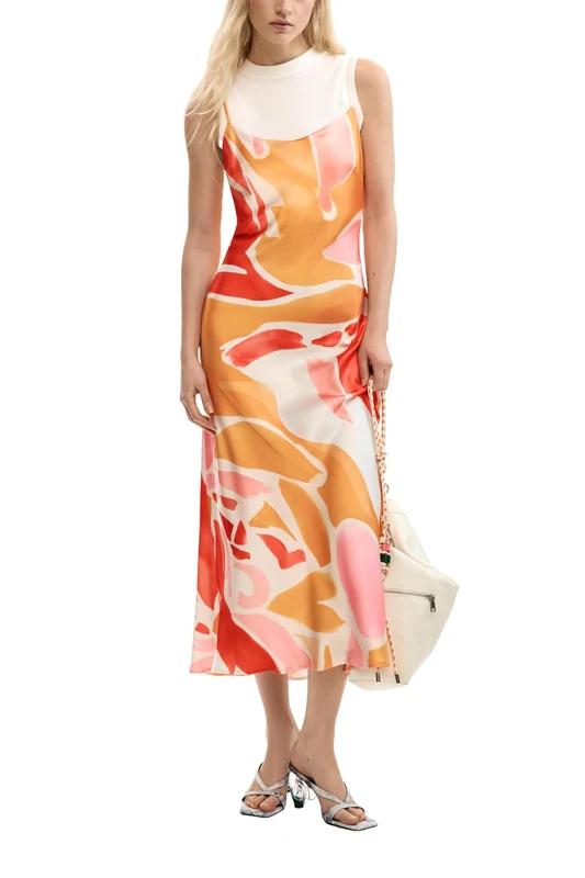 Desigual Women's Orange Dress, XS