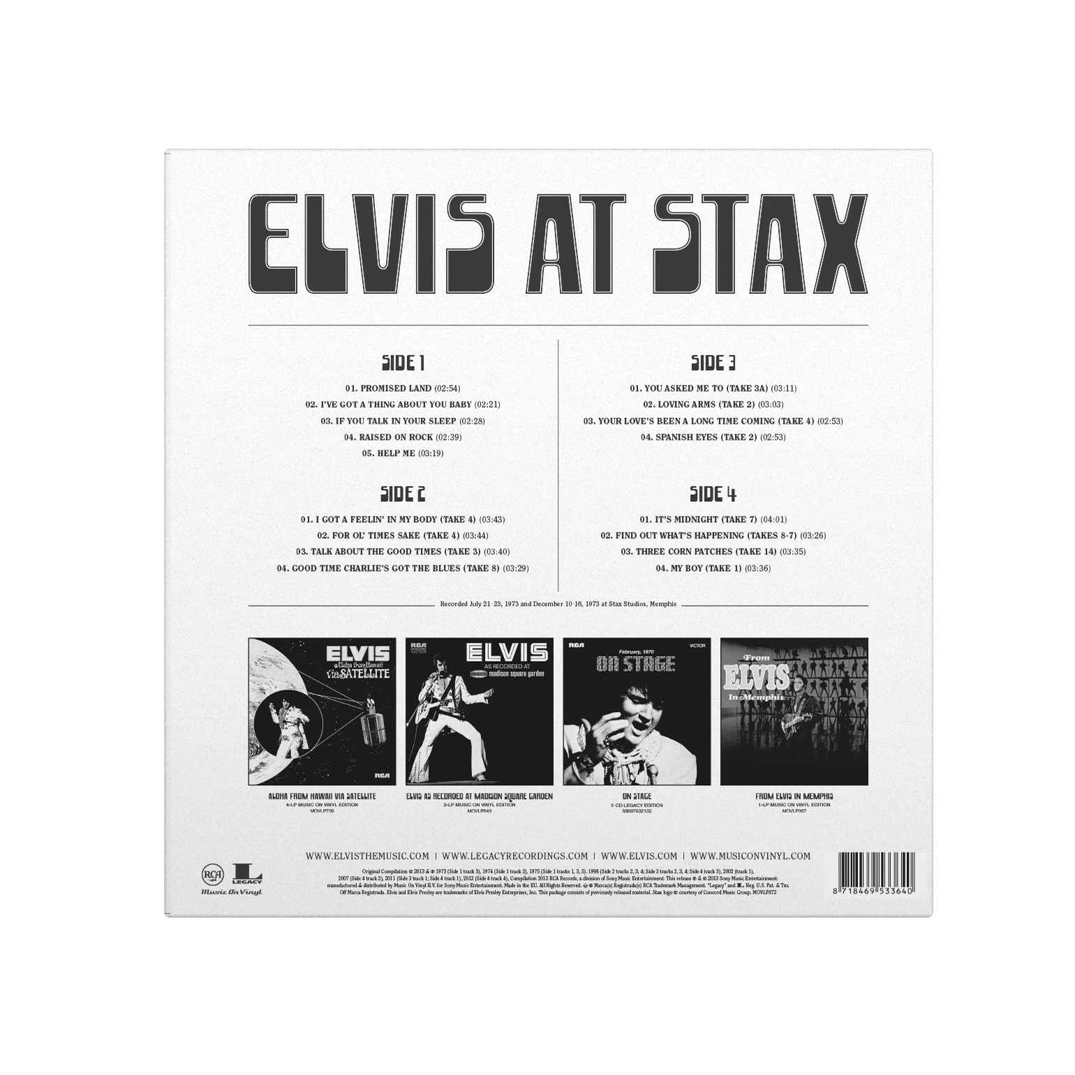 Elvis At Stax (2LP Silver Coloured Vinyl) [VINYL]