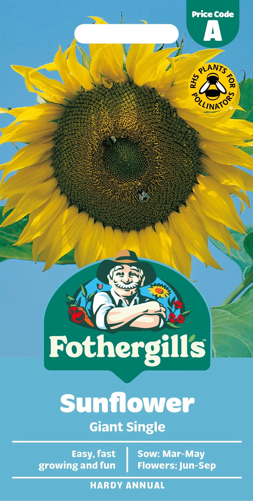 Fothergill's Sunflower Giant Single Flower Seeds, 75 Seeds, Helianthus Annuus, Yellow