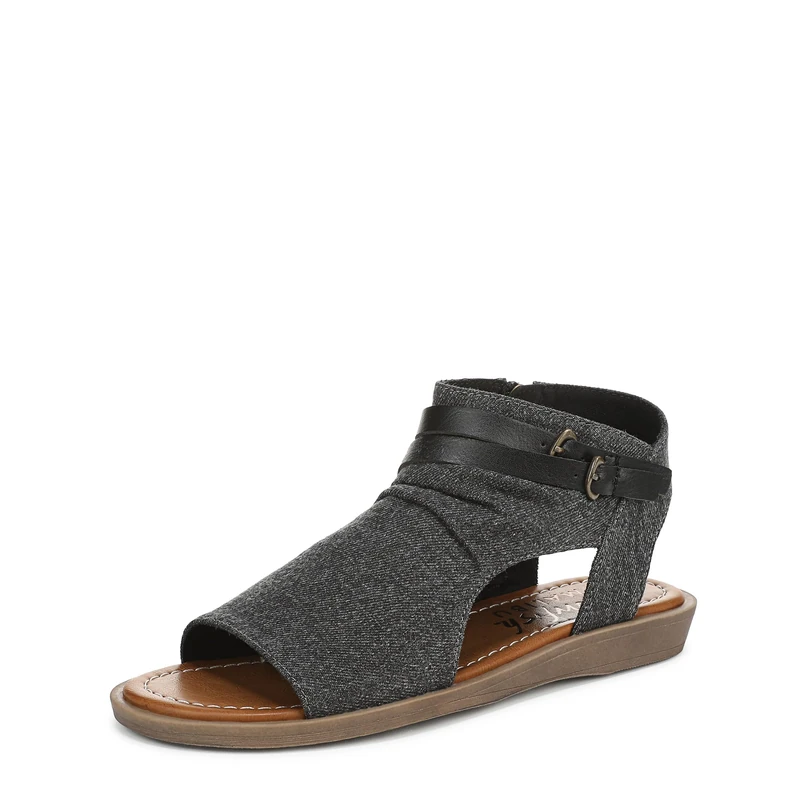 Blowfish Malibu Women's Denver Flat Sandals, Charcoal Denim, Medium Fit, UK 7