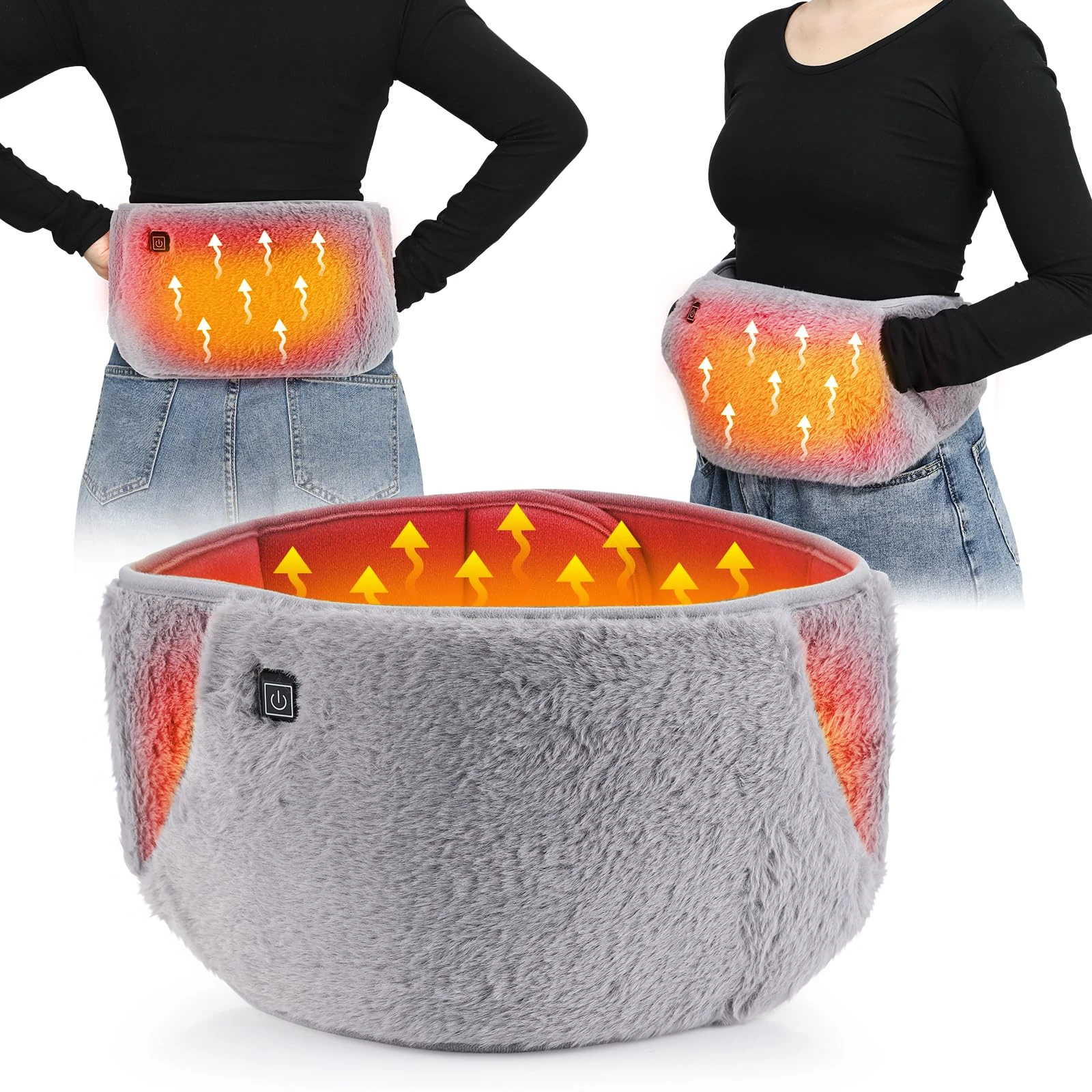 Electric Heating Pad for Period Pain Relief, Heated Hand Warmer, Heat Pad for Waist with 3 Heating Settings, Machine Washable-Fast Heating Pad Cushion for Waist and Hand