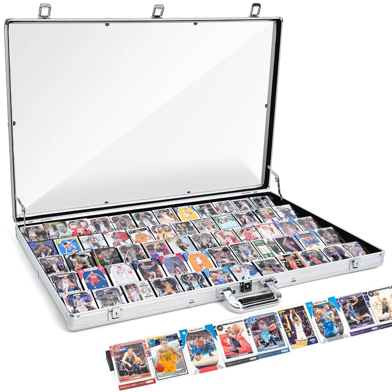 Trade Show Display Case – 34"x22" Large Aluminum Locking Tabletop Showcase for Trading Cards, Sports Cards, TCG, Jewelry – Lightweight & Portable for Exhibitions, Conventions, and Collectibles