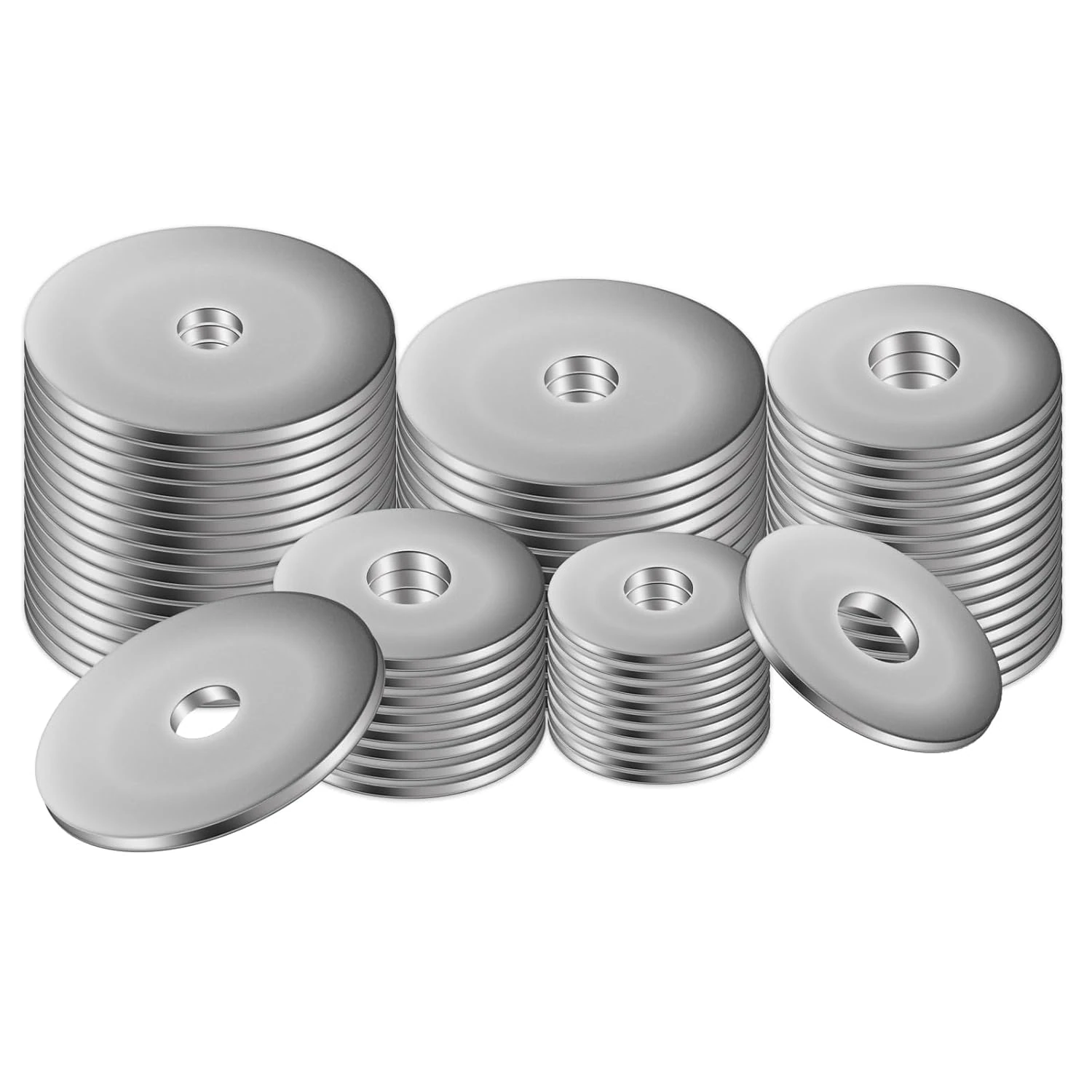 M8 Washers for Screws, 50 Pcs Penny Washers, 304 Stainless Steel Large Metal WashersFlat Repair Washer for Bolts, Plain Round Lock Washer Spacers for Bolts Screws (M8 x 15-50PCS)