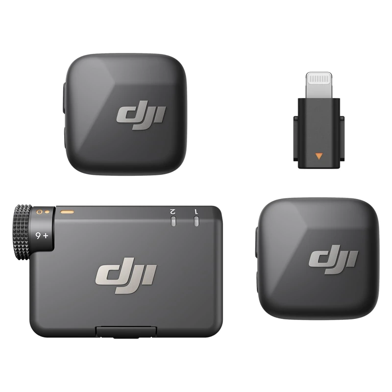 DJI Mic Mini (2TX + 1 RX + Lightning Adapter) for iPhone, Android & Camera, Ultralight, Detail-Rich Audio, Noise Cancelling, Automatic Limiting, Wireless Microphone for Vlog, Streaming