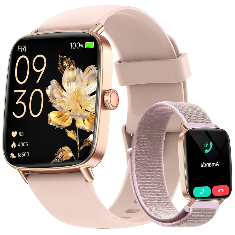 Smart Watch for Women Men(Answer/Make Calls), 1.85" HD Screen Fitness Watch with SpO2 Heart Rate Sleep Monitor, Smart Watches 100+ Sport IP68 Waterproof, Step Counter Ladies Smartwatch for iOS Android