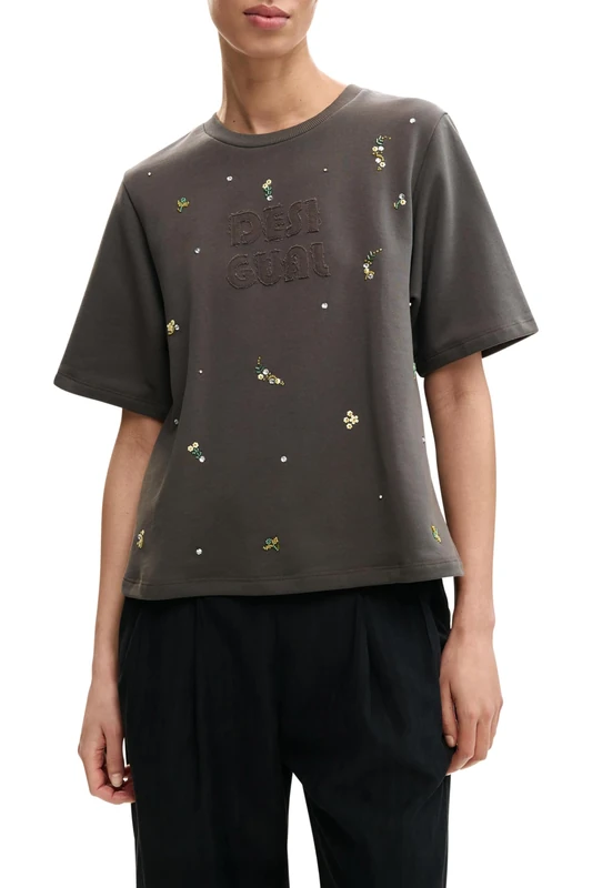 Desigual Women's Oporto T-Shirt, Black/White, S
