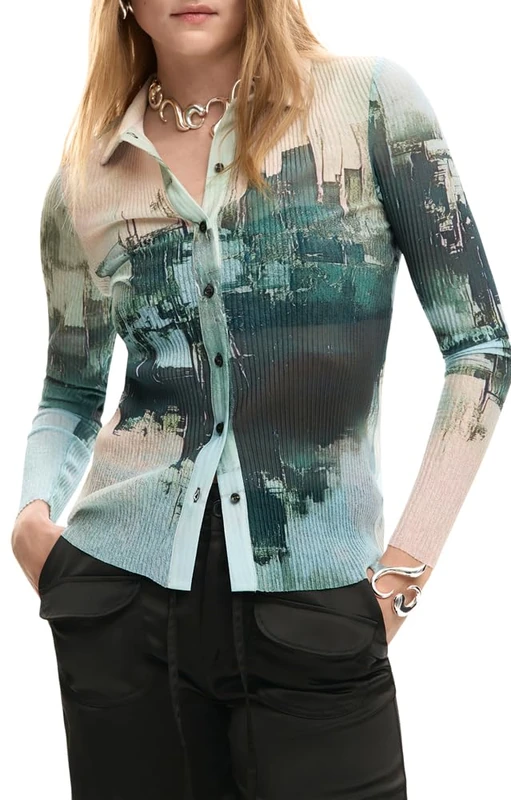 Desigual Women's Gris T-Shirt, Black, M