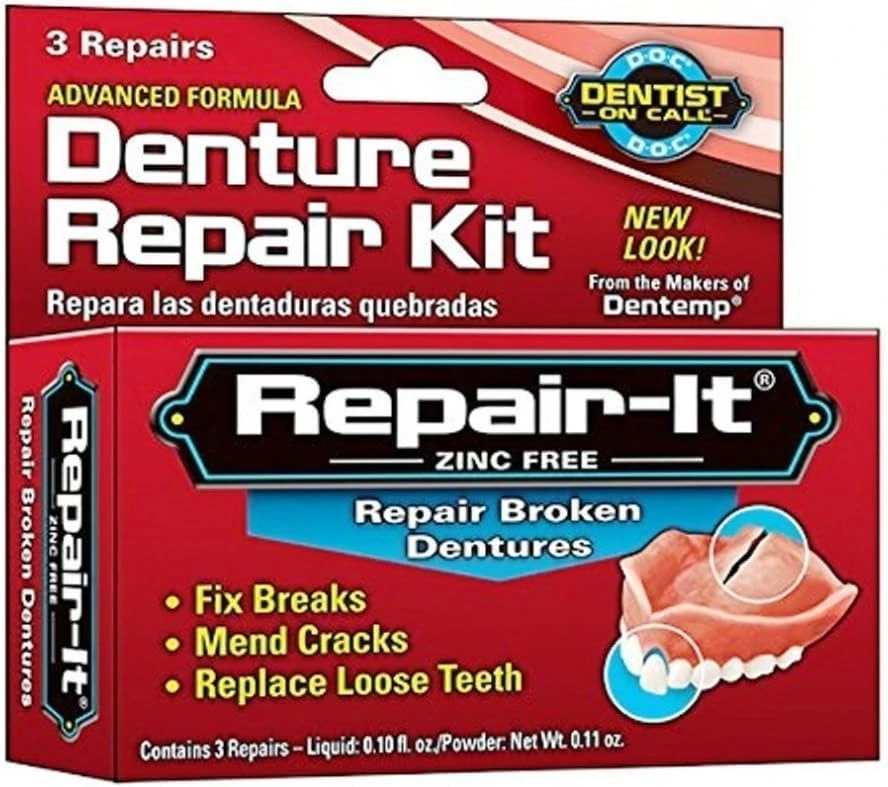 Dentemp Denture Repair Kit – Professional 3‑Repair Capacity, Fast Set Resin, For Temporary Emergency Denture Fixes, Easy At‑Home Use – Reliable, Safe| SterlingSquare