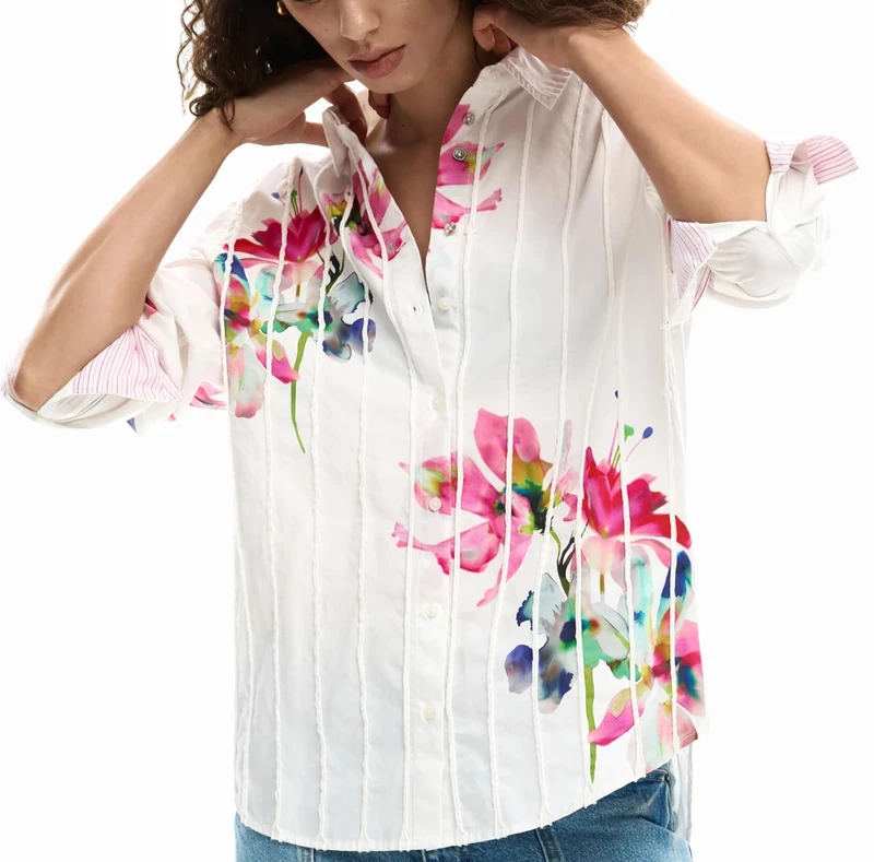 Desigual Women's College T-Shirt, White, XL