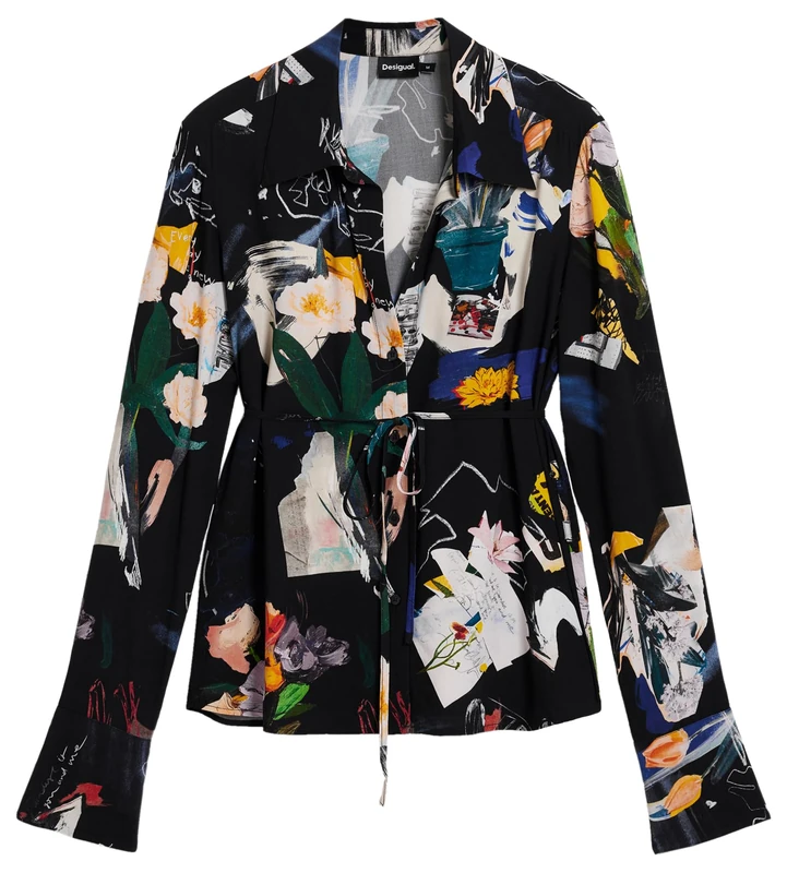 Desigual Women's T-Shirt, Black/White, XL