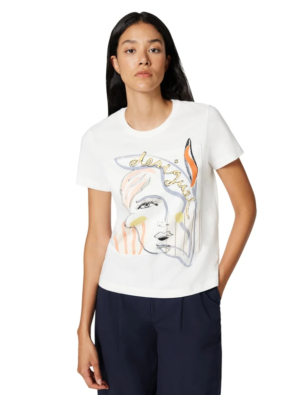 Desigual Women's Collection Short Sleeve T-Shirt, White, S
