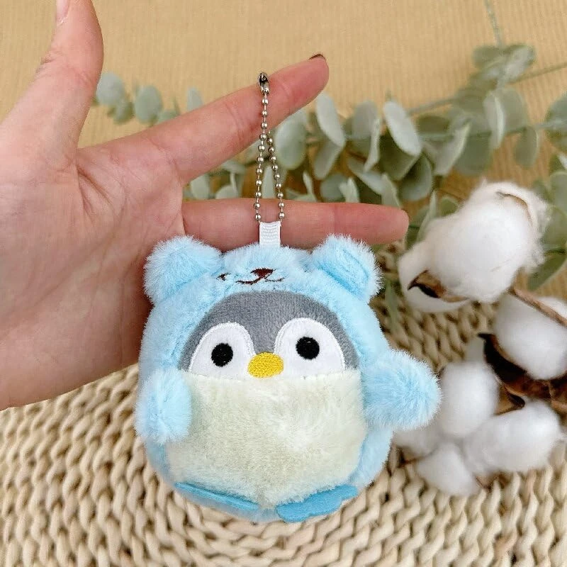 Mini Plush Penguin Stuffed Keychain, Cute Small Cartoon Penguin Keyholder Bag Pendant Party Favor Present for Birthday Gifts, Blue, 13*8*8cm