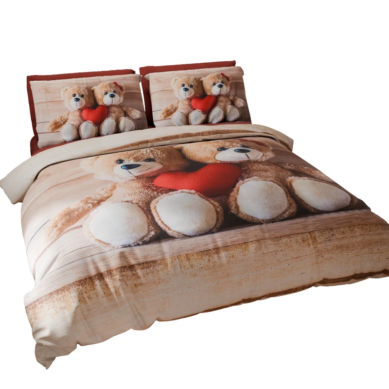 PETTI Artigiani Italiani - Maxi Double Duvet Cover Set 260 x 240 cm (2 Pillowcases 63 x 63 cm Included), Microfibre Duvet Cover Set with Digital Print Sweetness - Made in Italy