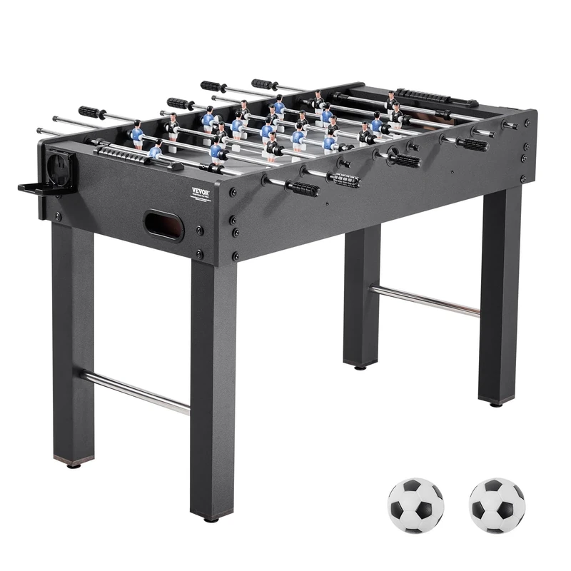 VEVOR Foosball Table, 121 cm Standard Size Table, Indoor Full Size Foosball Tables for Home, Family, and Game Room, Durable Soccer Set, Includes 2 Balls, Score Keeper, and 2 Cup Holders