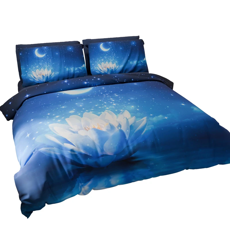 PETTI Artigiani Italiani - Maxi Double Duvet Cover Set 260 x 240 cm (2 Pillowcases 63 x 63 cm Included), Microfibre Duvet Cover Set with Starry Night Digital Print - Made in Italy