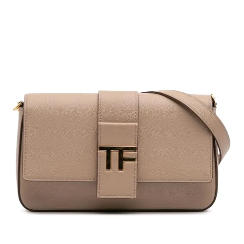 Tom Ford Pre-Loved Grained Calfskin TF Flap Crossbody Bag