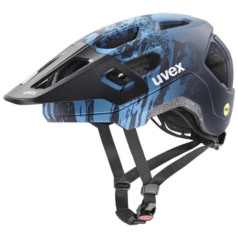 uvex react jr. MIPS - lightweight bike helmet for kids - individual fit - MIPS system - azure-deep space matt - 52-56 cm