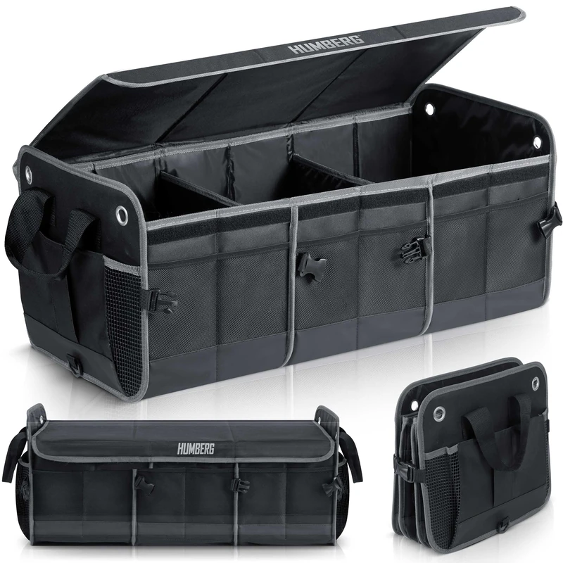 Humberg Suitcase Organiser, Boot Bag, Foldable, Stable, Waterproof, 1 to 6 Chambers, 73.5 x 37 x 32 cm
