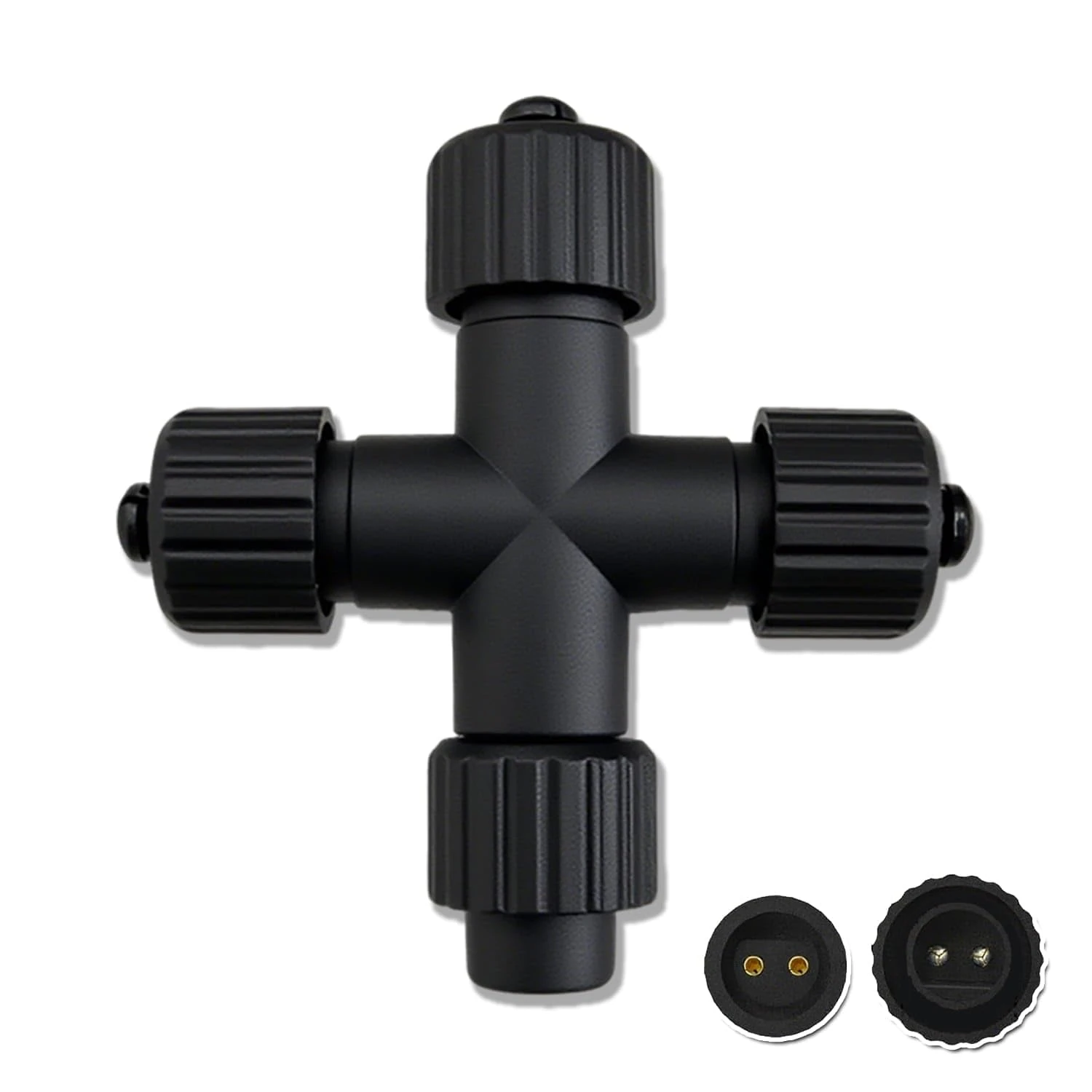 Dekofun Christmas Light Splitter Connector, 2 Pin 1 to 3 Cross Shaped Fairy Lights Splitter, 4 Way Connector Waterproof for G40 Globe, Icicle, Net, Curtain & Xmas String Lights