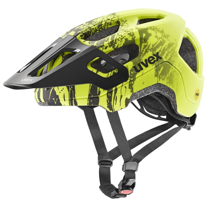 uvex react jr. MIPS - lightweight bike helmet for kids - individual fit - MIPS system - lime - black - 52-56 cm