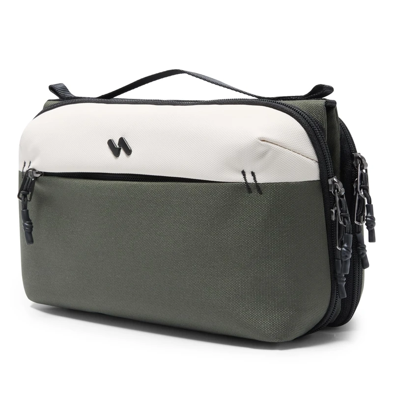 Inateck Multifunctional Cable Bag Electronics Organiser, Splashproof Accessory Bag for Cables, Chargers, Headphones, for Travel, Commuting, Olive, Small to Medium, Unisex